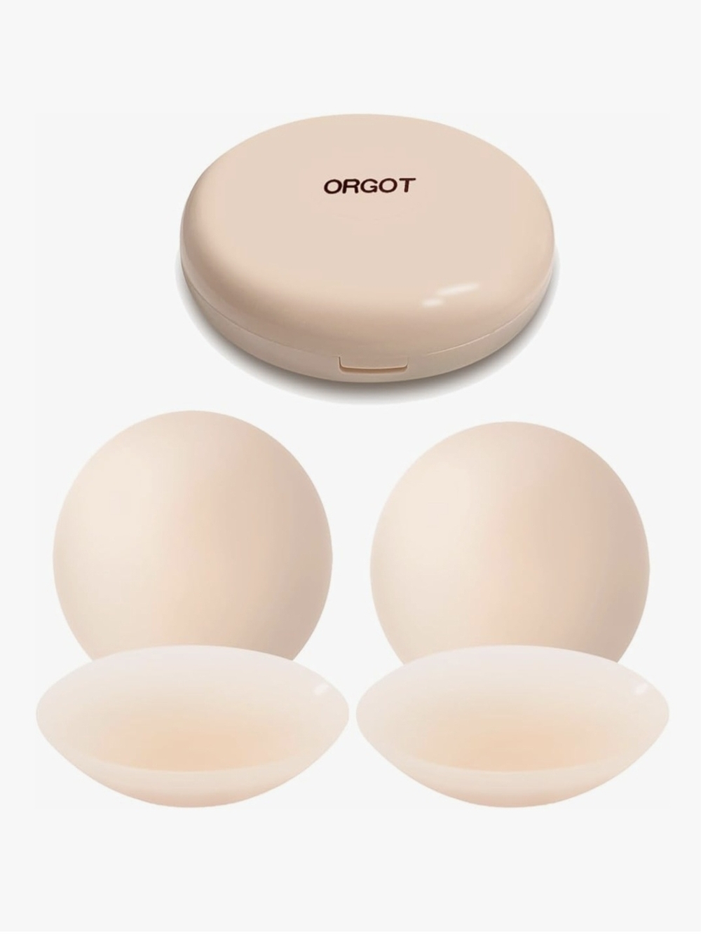 ORGOT Nude Silicone Adhesive Bra Cups with Compact Case